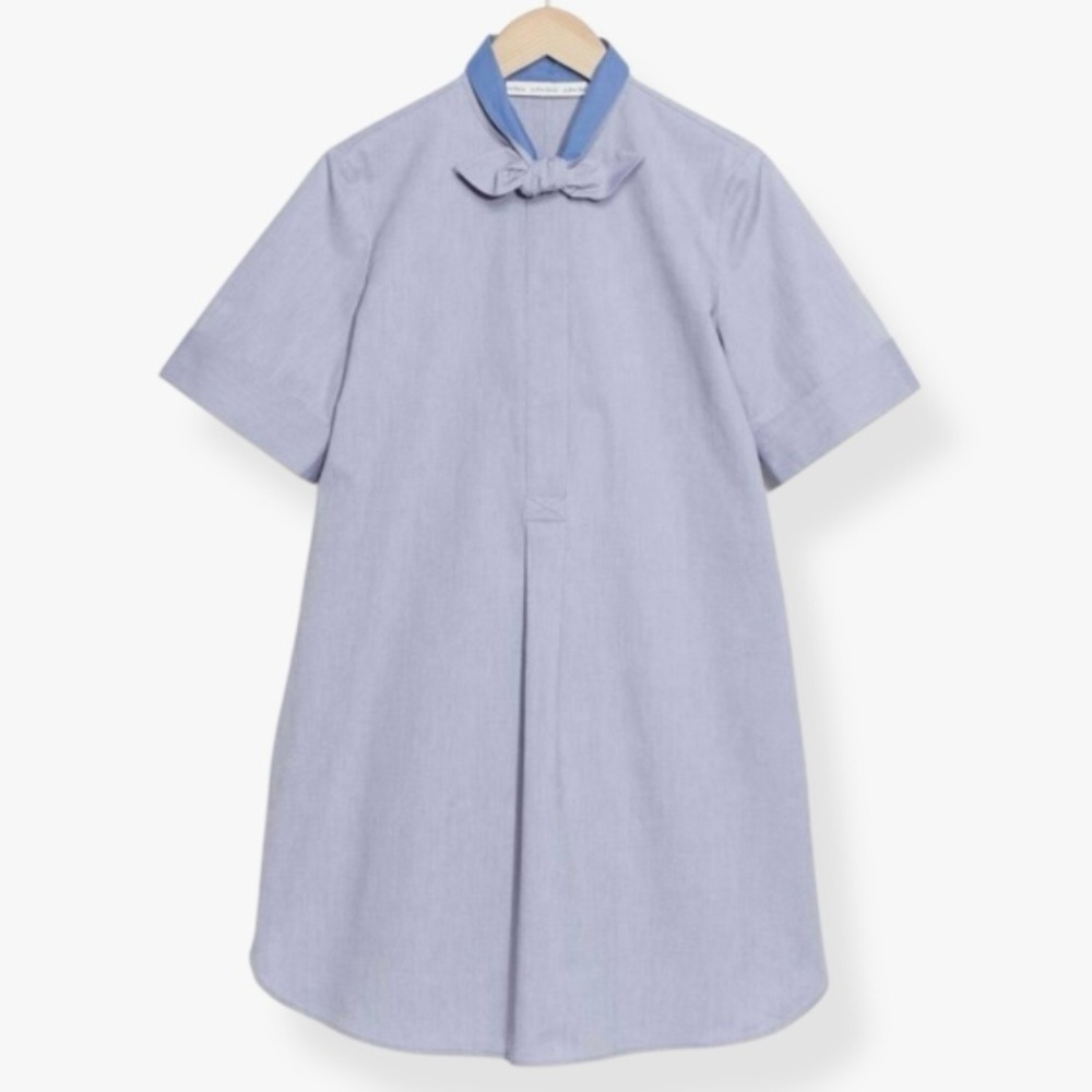 & Other Stories Tie Neck Shirt Dress Size 10
